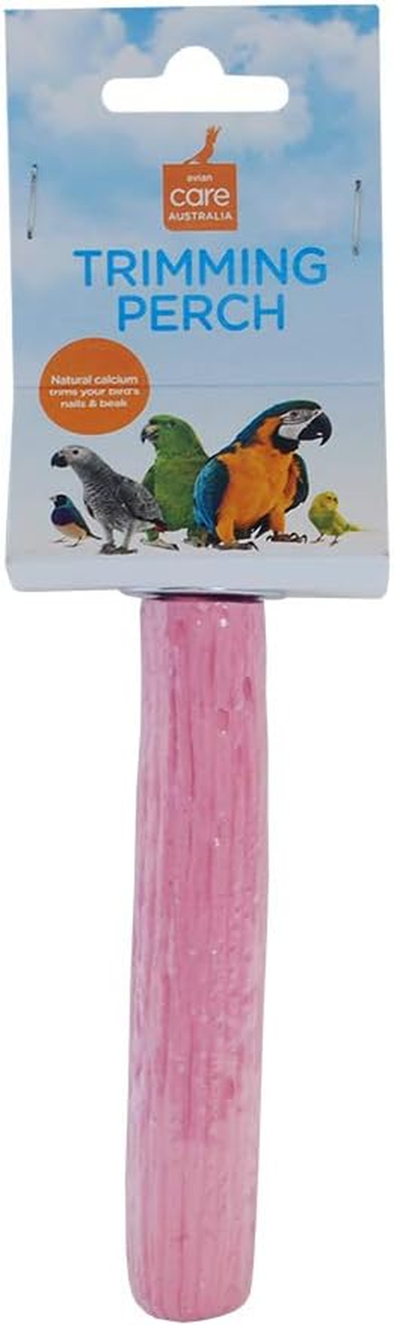 Avian Care Bird Calcium Perch 14Cm, Pink &ndash; Natural Beak & Nail Trimmer, Calcium Supplement for Birds, Tapered Design Reduces Stress on the Leg & Foot Muscles, Easy to Attach image number 2
