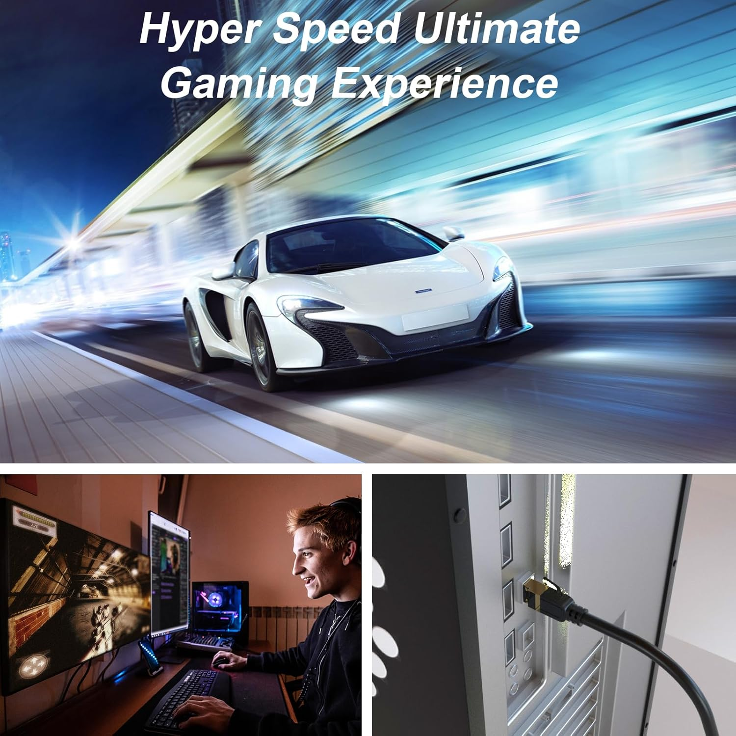 Cat 8 Ethernet Cable 30M High Speed Heavy Duty 26AWG Cat8 LAN Network Cable 40Gbps, 2000Mhz with Gold Plated RJ45 Connector, Outdoor&Indoor Internet Cable Compatible for Router Gaming Modem Xbox image number 4