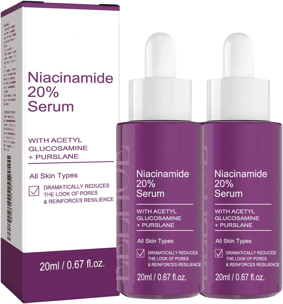 Niacinamide 20% Serum, Deeply Nourishes, Shrinks Pores, Spot-Lightening Skin Care Essence, Whitening and Brightening, Anti-Aging Serum for Face, Reduce Fine Lines, for All Skin Types (1Pcs)