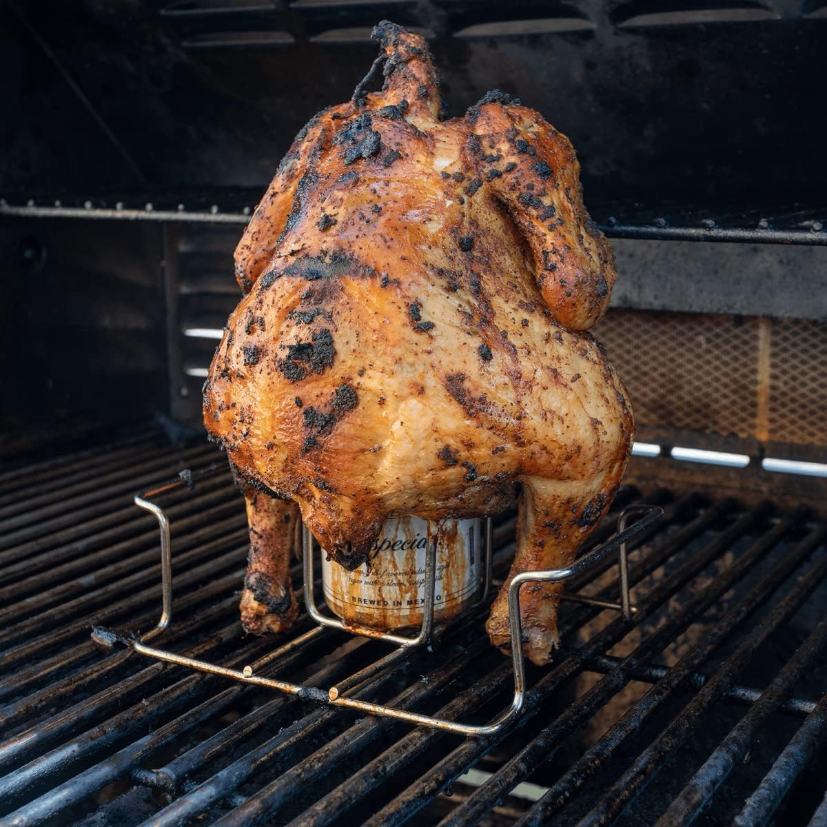 Cozioz Stainless Steel Beer Can Chicken Holder for Grill and Smoker - Premium Quality Stand with Handle for Perfectly Roasted Chicken, Ideal for BBQ Lovers and Outdoor Cooking Enthusiasts image number 2