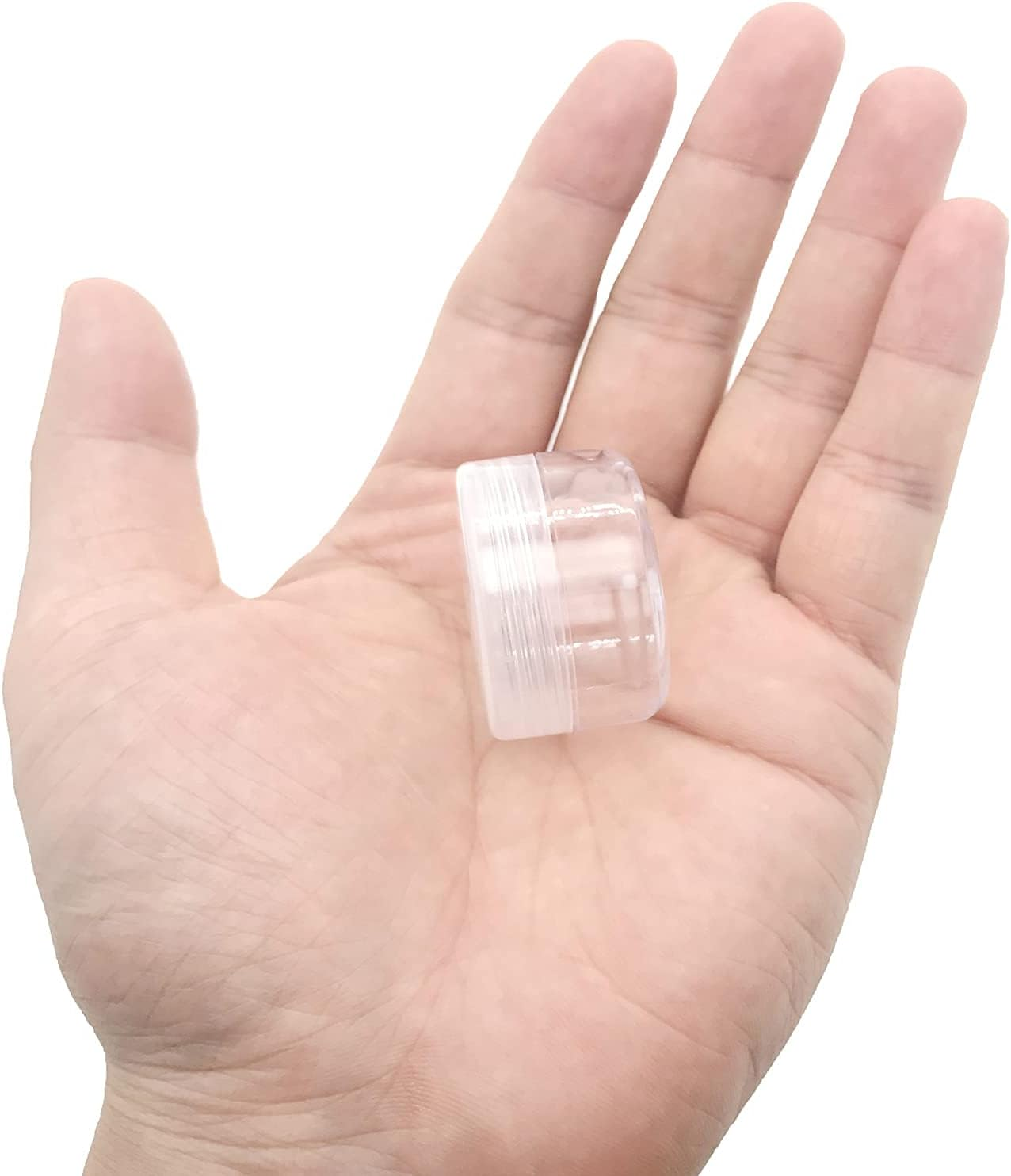 30 Pcs Cosmetic Containers, 10 Gram Empty Plastic Pots Cosmetic Sample Containers Travel Pots with Lids Lip Balm Pots Ointment Bottle Sample Jars for Creams Sample Make-Up Storage (Multi Color Lid) image number 3