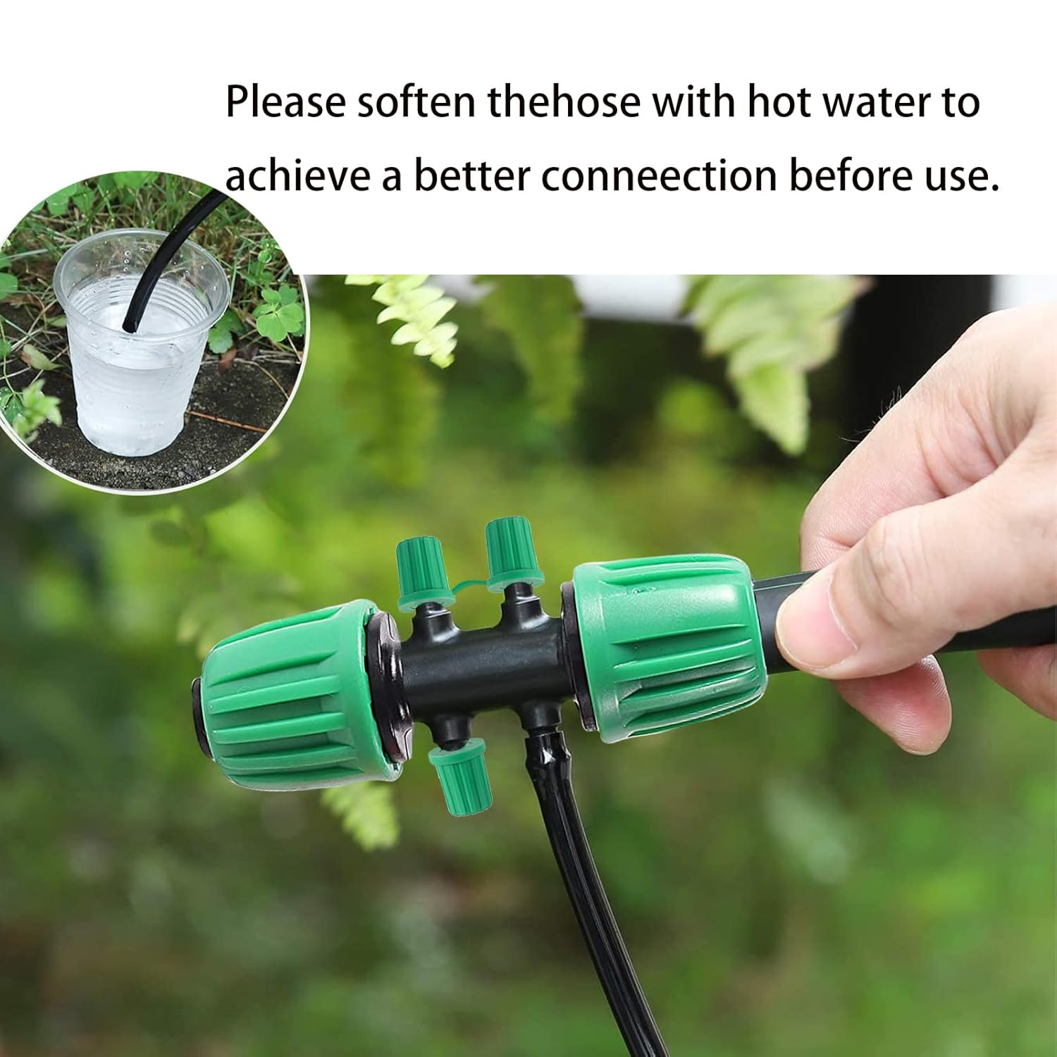 21 PCS Drip Irrigation Fittings Kit for 1/2 Inch to 1/4 Inch Irrigation Tube Anti-Drop Premiun Quality Fitting,Barbed Locked Nuts Connectors image number 3