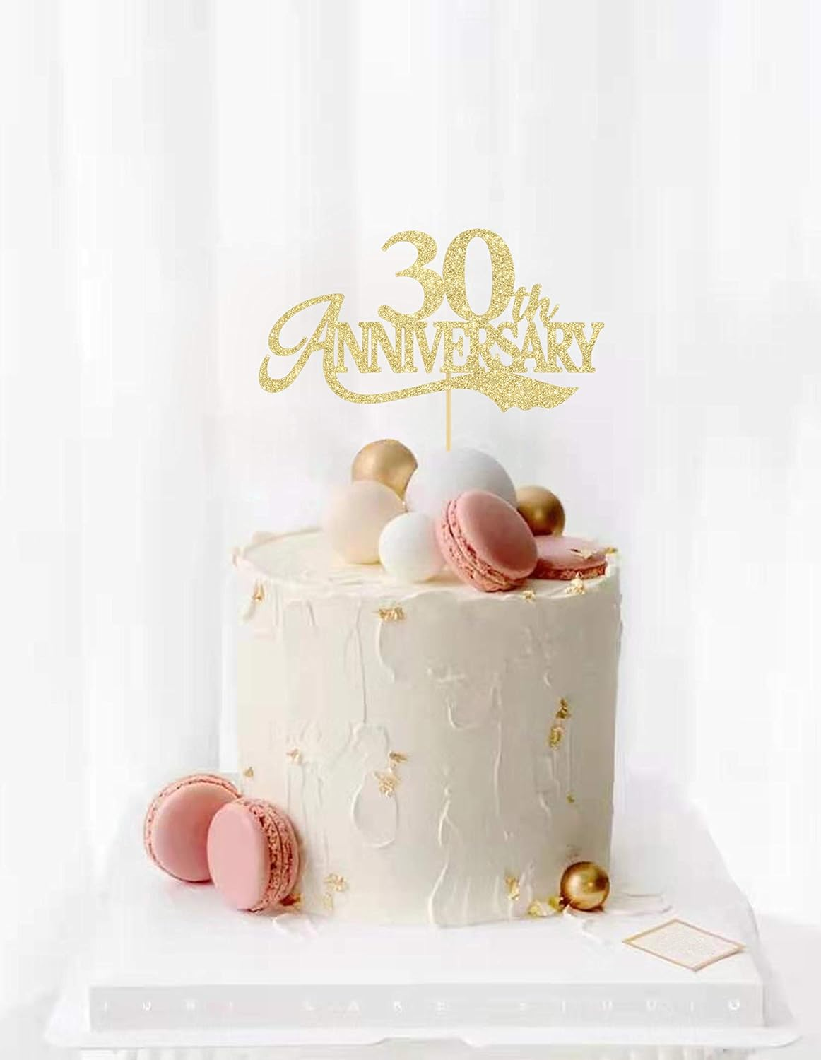 LOVENJOY 30Th Anniversary Cake Topper Gold Glitter for 30 Years Wedding Anniversary Decoration image number 5