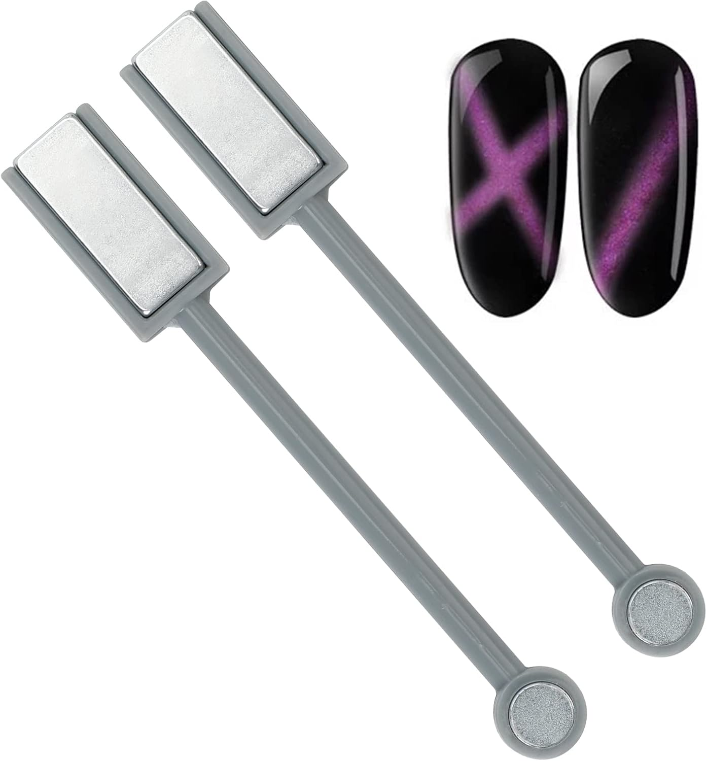 2Pcs Cat Eye Magnet for Nails 3D Cat Eye Magnet Strong Pen Dauble Head Cat Eye Magnet Stick Cat Eye Gel Nail Polish Nail Art Manicure Tool image number 4