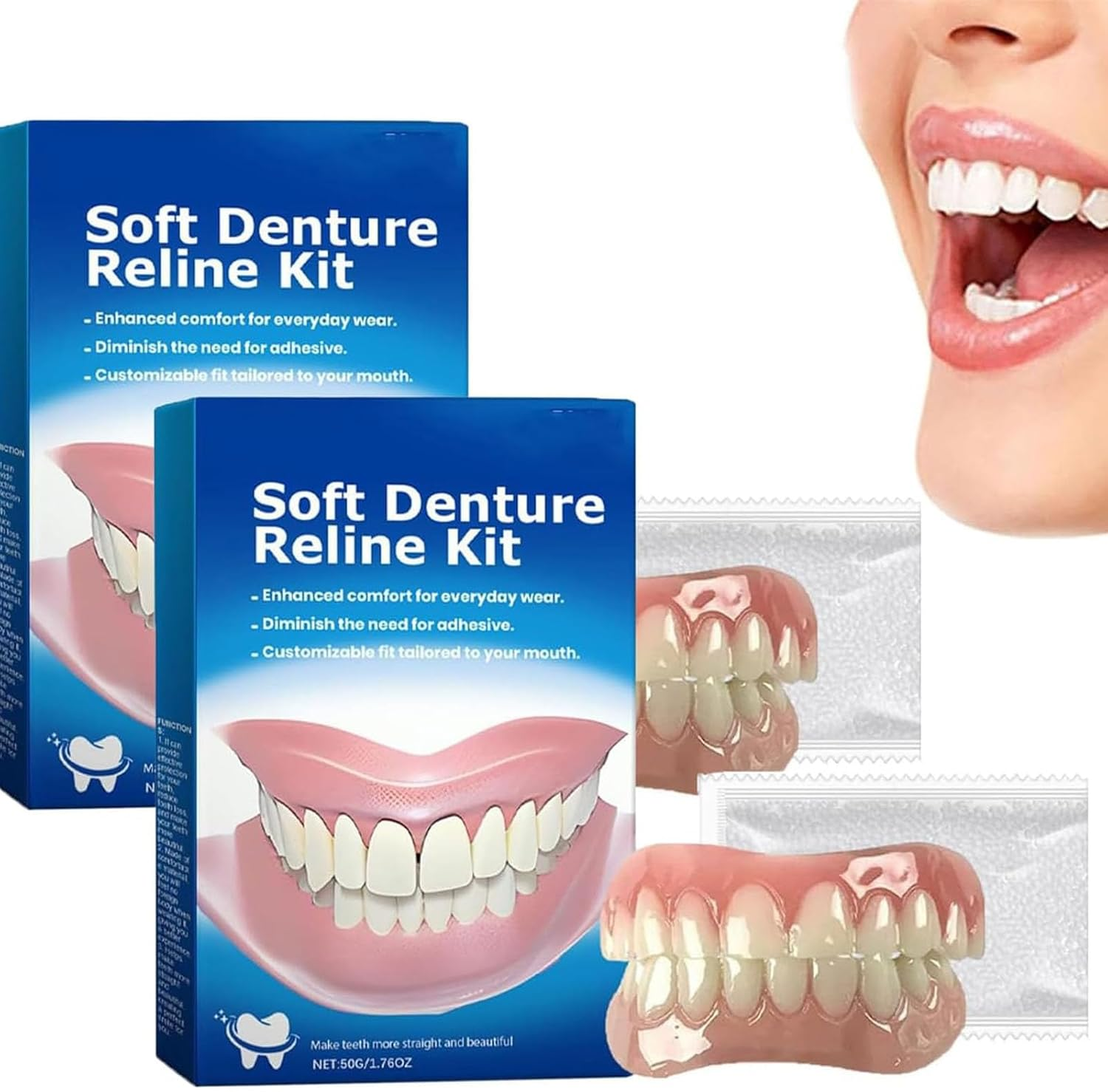 Silicone Reline Kit for Dentures, Perfectfit Denture Silicone Reline Kit, Denture Silicone Reline Kit, Soft Silicone Reline Kit for Dentures image number 1