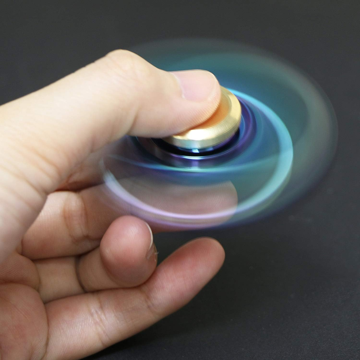 Mtele EDC Hand Spinner Metal Fidget ADHD Focus Toy Ultra Durable High Speed Anxiety Relief Toys,Rainbow Color image number 1