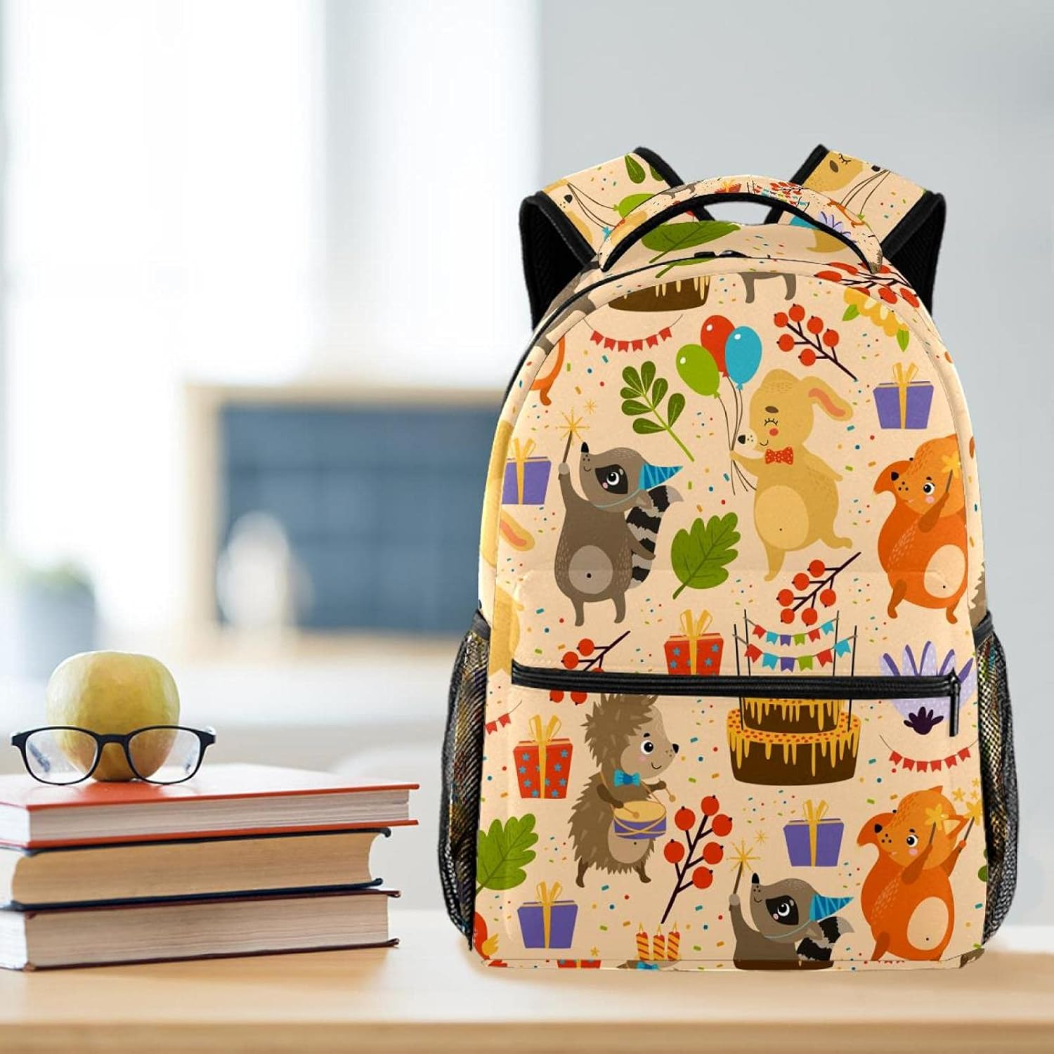 Hedgehog Rabbit Fox Raccoon Backpack Students Shoulder Bags Travel Bag College School Tote Backpacks