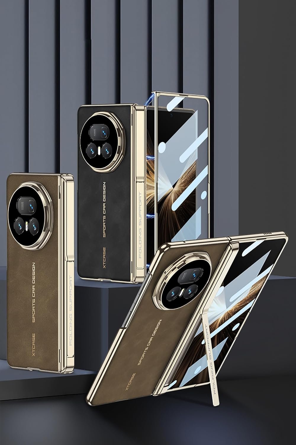 Hauw Case for Honor Magic V5, Slim Fit Shockproof Leather Mobile Phone Case Compatible with Honor Magic V5, Black 1 - Black image number 5