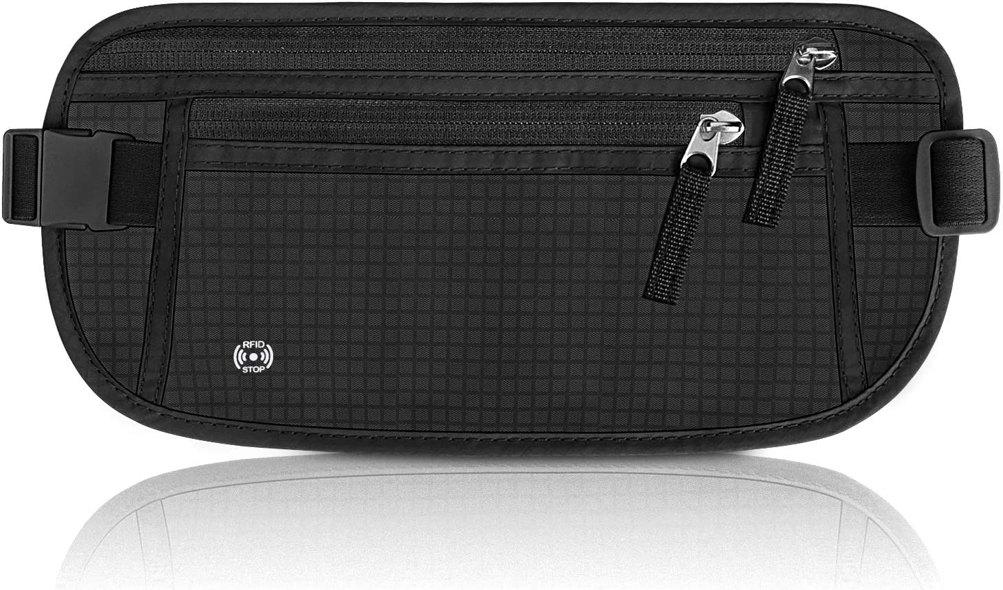 WALNEW Travel Money Belt for Women and Men - RFID Blocking Passport Holder Hidden Travel Wallet to Keep Cash, Credit Card, Passport, Cell Phone Safe (Black) image number 5