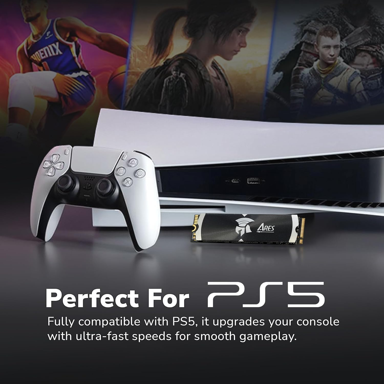 DATO Gen4 SSD with Heatsink 1TB Nvme Pcie 4.0 M.2 2280 up to 7200/6850Mb/S High Performance SSD for Gaming Creation &ndash; Ares Dark Sword Lite image number 1