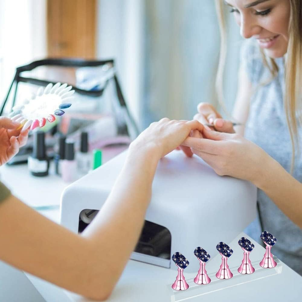 2022 Nail Tip Display Stand Holder Magnetic Practice Art Training Tool Finger AU (Gold) - White image number 6