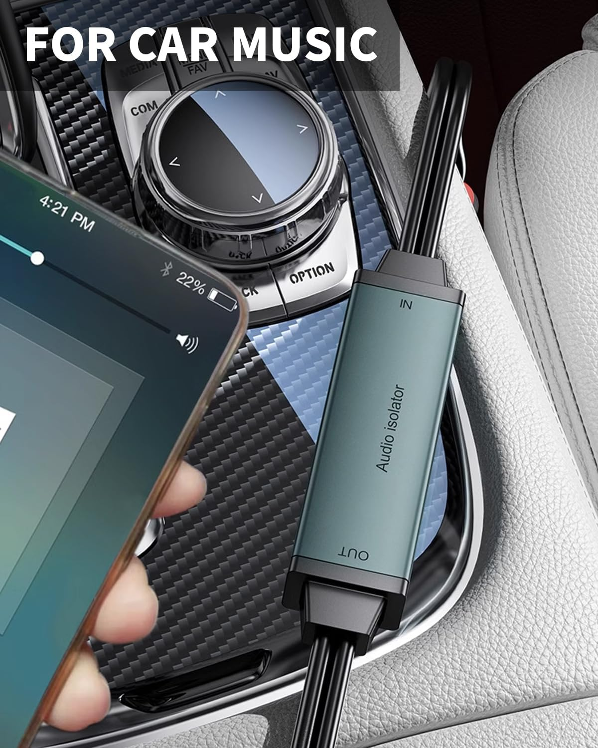 Duttek Ground Loop Isolator RCA, Noise Filter Eliminator with Double RCA Male to Female Audio Cable for Car Audio System/Home Stero System - Plug-And-Play image number 6