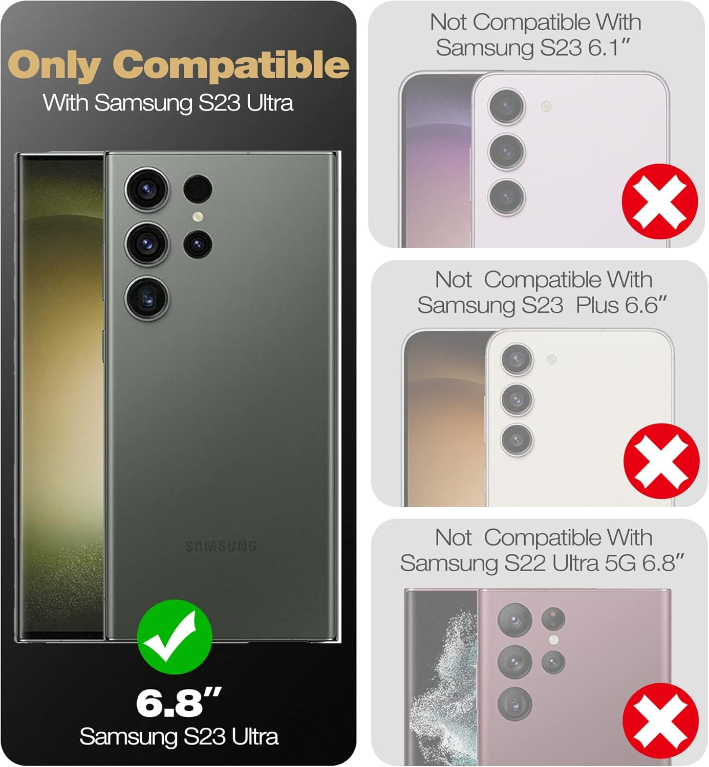 Dexnor Full Body Case for Samsung Galaxy S23 Ultra【Double Front Frame & Kickstand】, Bumpershock Technology Drop Protection Rugged Phone Cover Shockproof Protective Bumper Case - Black image number 3