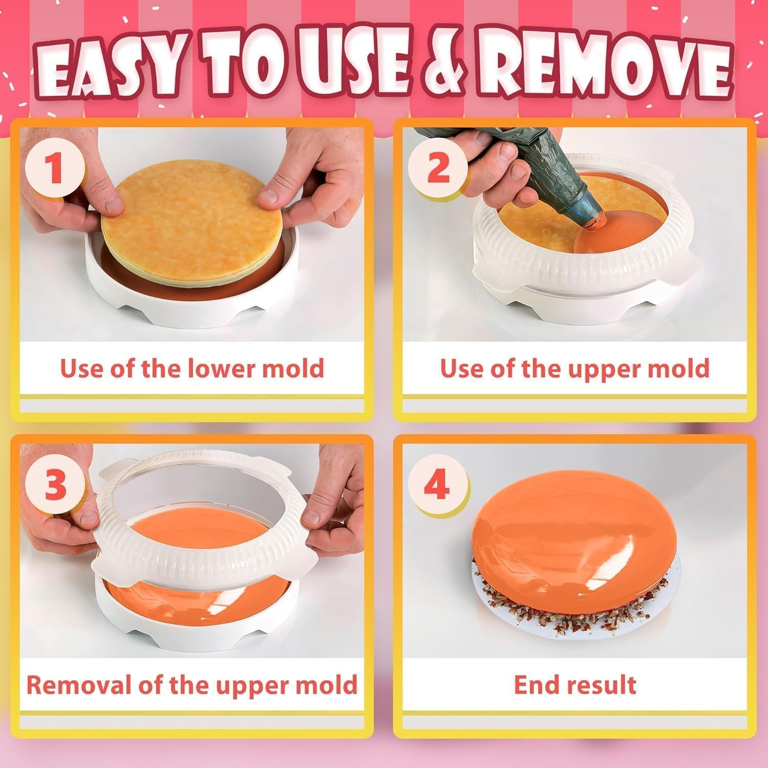 Silicone Cakе Pan - 3D Silicone Cake Molds for Baking Cheesecake Pan Set Nonstick Cake Mousse Circle Molds for Chocolate Cake Molds - round Cake Pans Cake Pans Set (White, One Size) image number 1