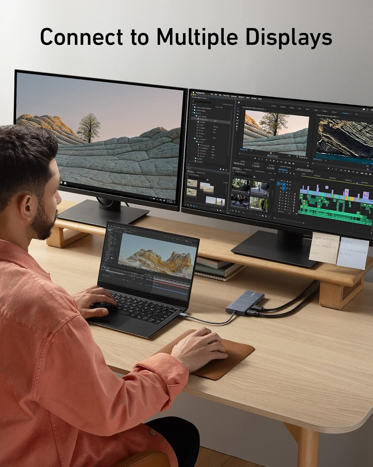 Anker USB C Hub, 565 11-In-1 Laptop Docking Station, Dual Monitor Docking Station with 10 Gbps Data Port, 4K HDMI and Displayport, 100W Power Delivery, 1 Gbps Ethernet, SD Card Reader for XPS and More image number 3