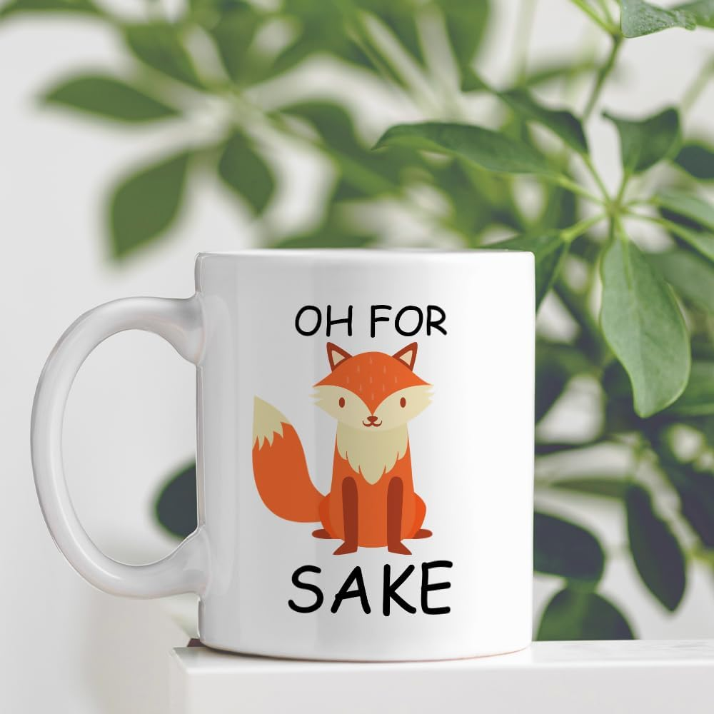 Oh for Sake Coffee Mug, Funny Fox Coffee Mug Gift, Fathers and Mothers Day Birthday Christmas Gifts Fun Tea Cup White 11 OZ image number 3