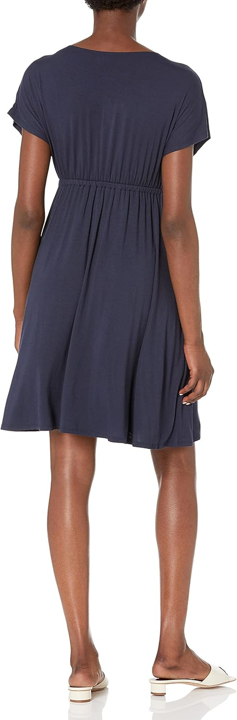 Amazon Essentials Women'S Surplice Dress (Available in plus Size), Navy, 1X image number 4