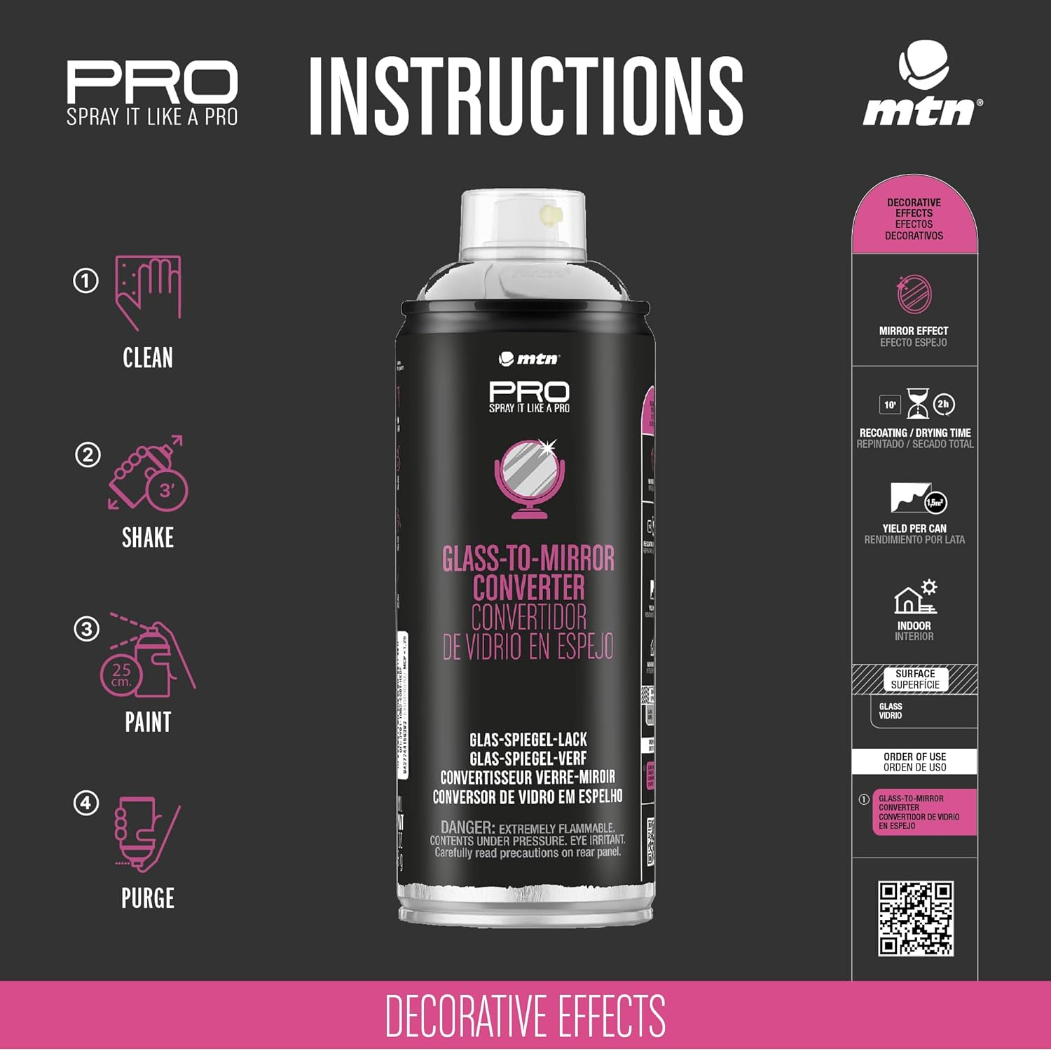 Montana Colors MTN PRO Glass to Mirror Efect Spray Paint, 400 Ml image number 3