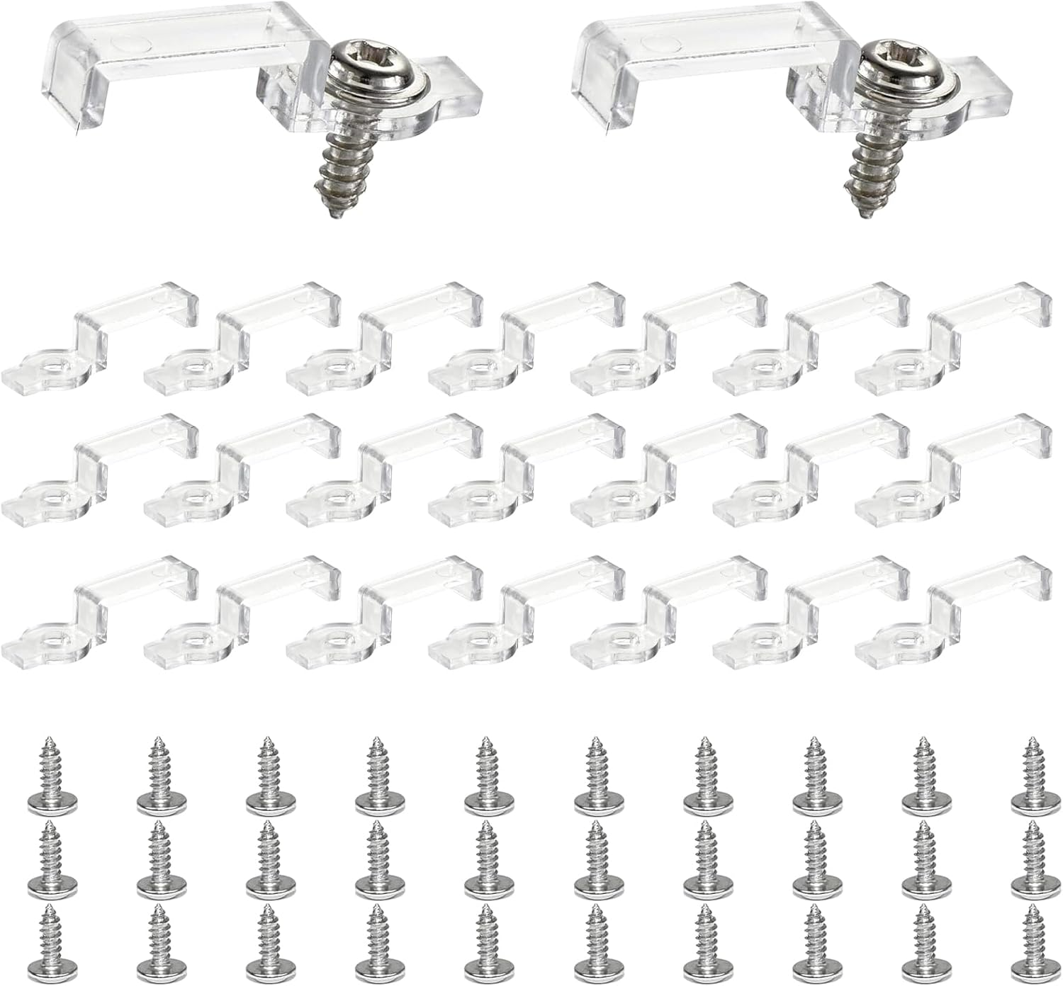 LED Strip Mounting Clips Pack of 100 10 Mm LED Strip Holder Light Mounting Bracket Clips Mounting Clip LED Strip Holder Clips 10 Mm Screws Included (Increase High) image number 2