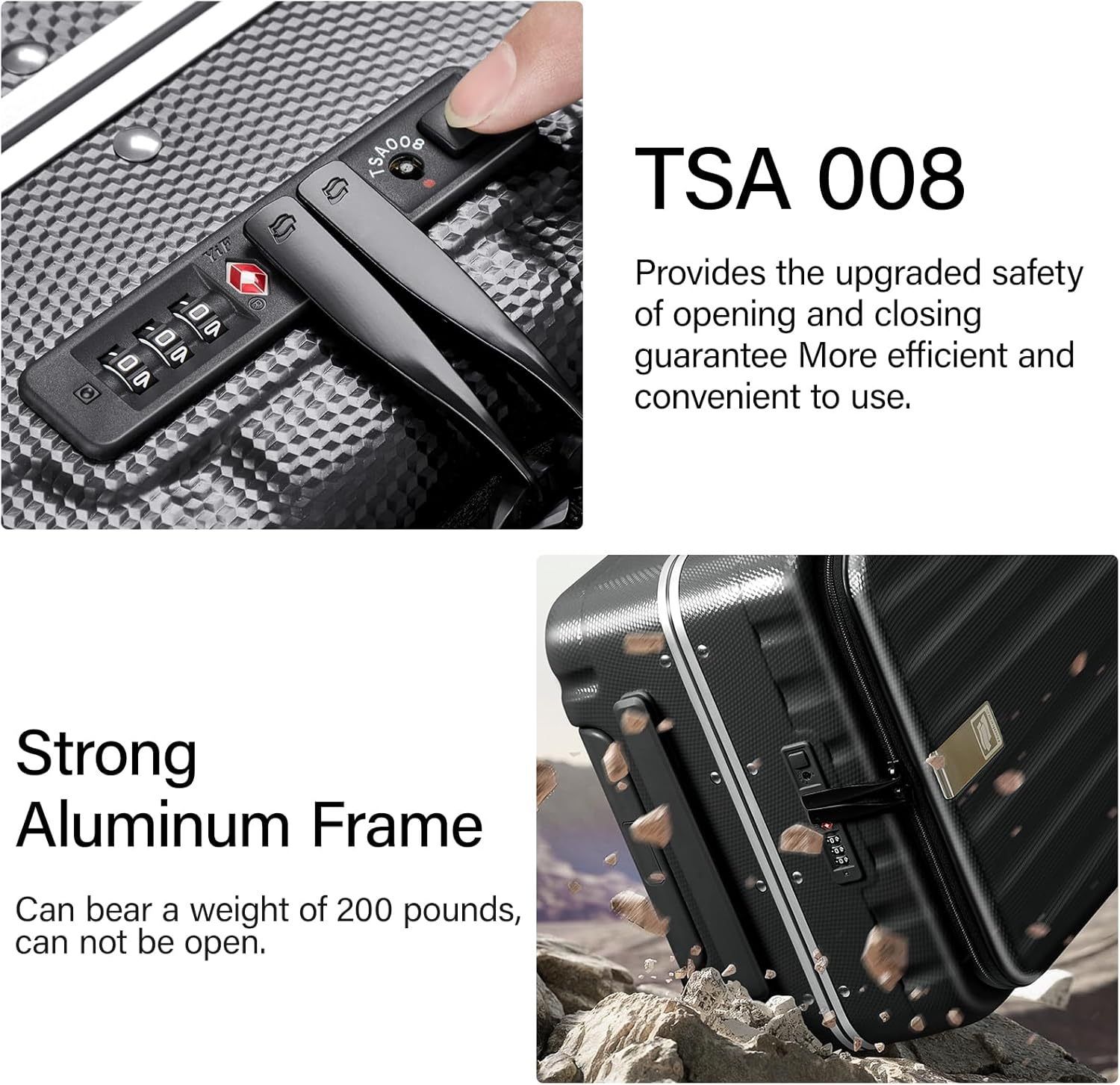 Hanke Cabin Suitcase Front Opening, Black, Front Opening 20-Inch, Hand Luggage image number 2