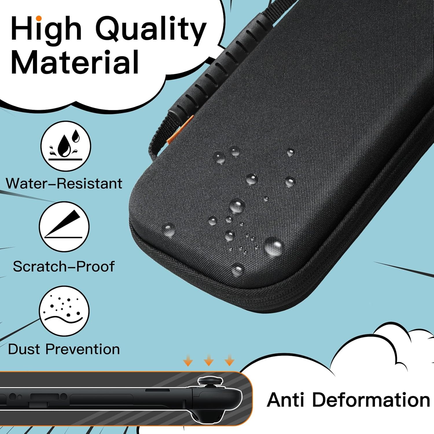 Jetech Carrying Case for Nintendo Switch 2 (2025) 7.9 Inch, Hard Shell Portable Travel Bag with 10 Game Card Slots and Accessories Pouch, Lightweight Anti-Scratch Protection (Black) image number 4