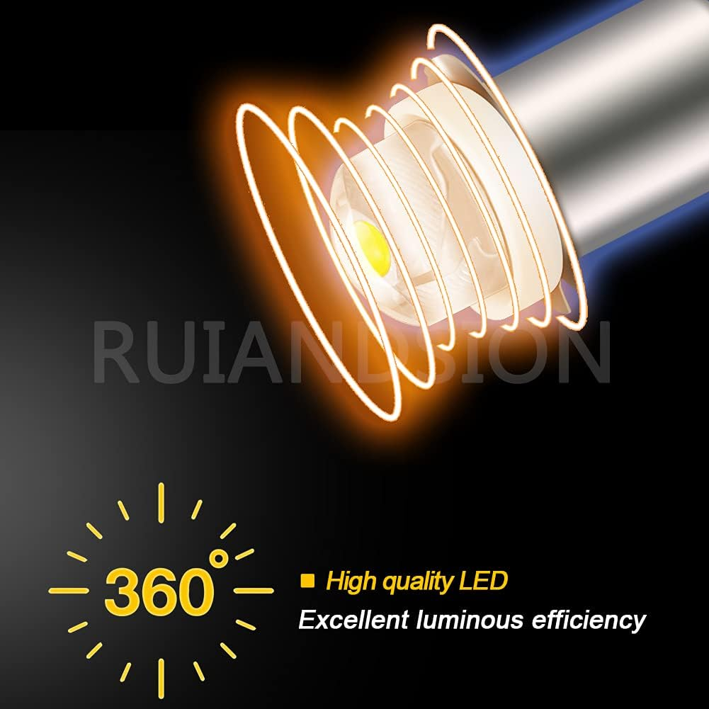 Ruiandsion 2Pcs P13.5S Torch Light Bulb 3-18V 0.5W 6000K White LED Light Bulb,150 Lumens,Negative Earth image number 1