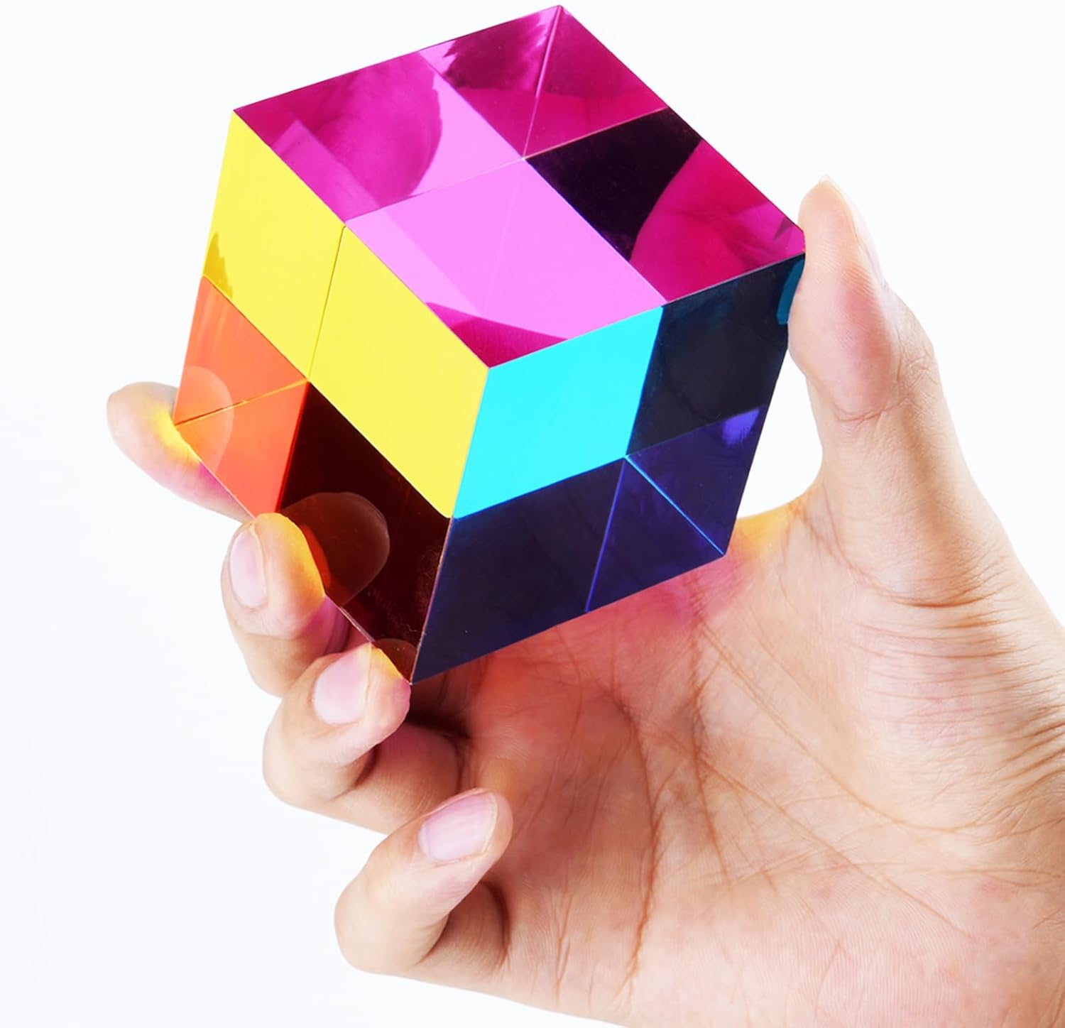 Ikeelo Color Cube (60Mm) with Stand - Cyan, Magenta & Yellow Cube - Illustrates Subtractive Color Model - Novelty Educational STEM Toy for Birthdays and Christmas image number 5