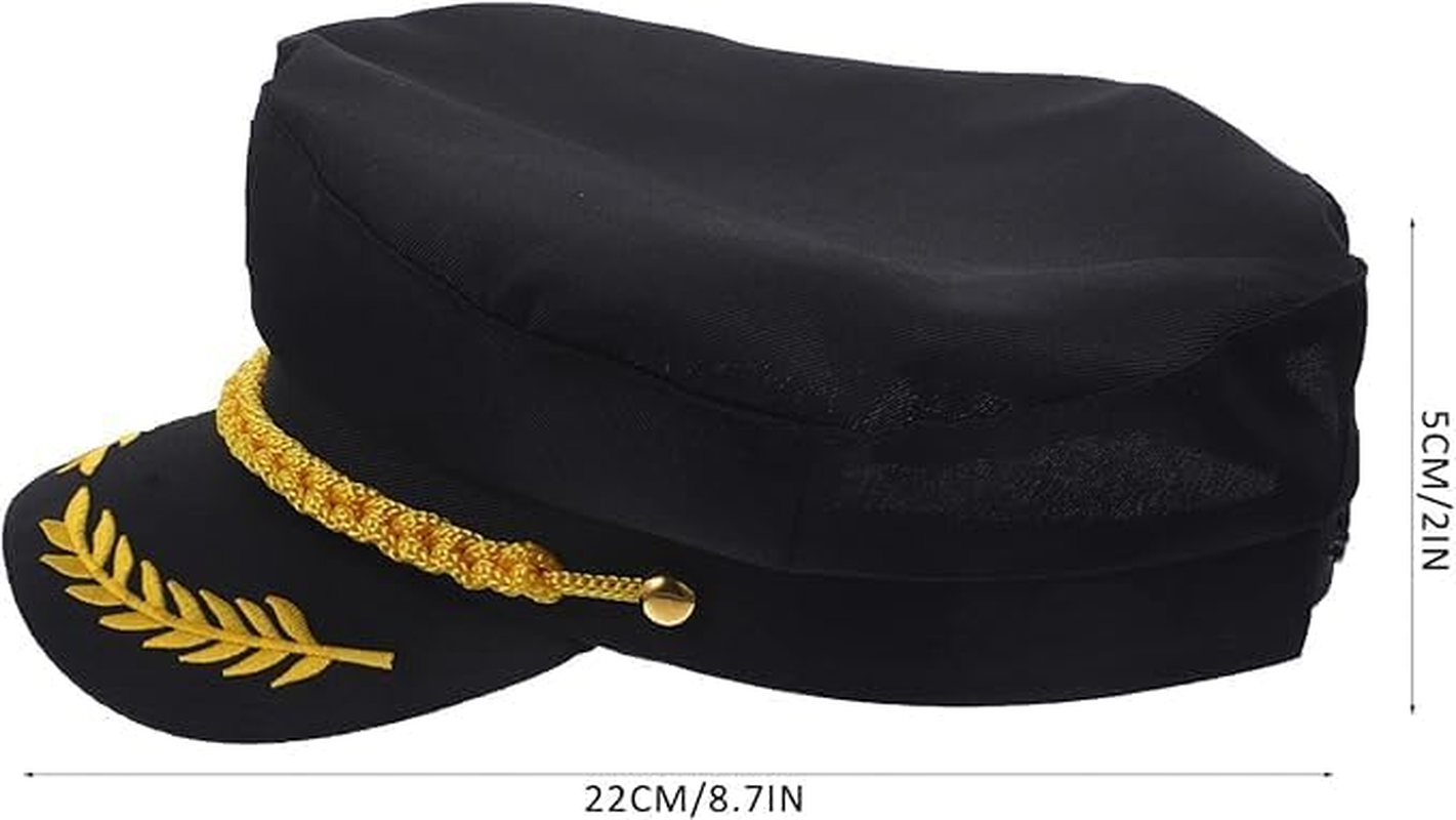 Sailor Captain Hat Navy Captains Sailors Costume Hats Adjustable Marine Cap for Men Women Adult and Kids Holiday Party Costume image number 3