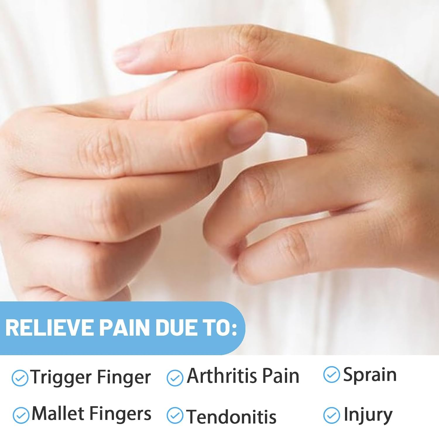 Finger Braces, Trigger Finger Splints for Straightening, Mallet Finger and Broken, Straighteners Provide Support and Relieve-Left - Blue Right image number 2