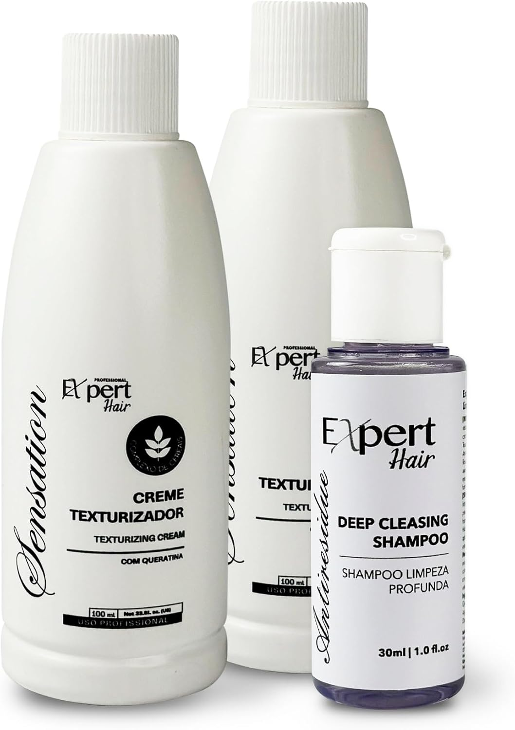 Expert Hair Sensation Keratin Hair Treatment Brazilian 100Ml (2Pack) + Deep Cleansing Shampoo 30Ml -Anti Frizz, Long Lasting Results-Keratina Para Alisar El Pelo, Keratina Brasile&ntilde;a&ndash; Complete Set image number 4