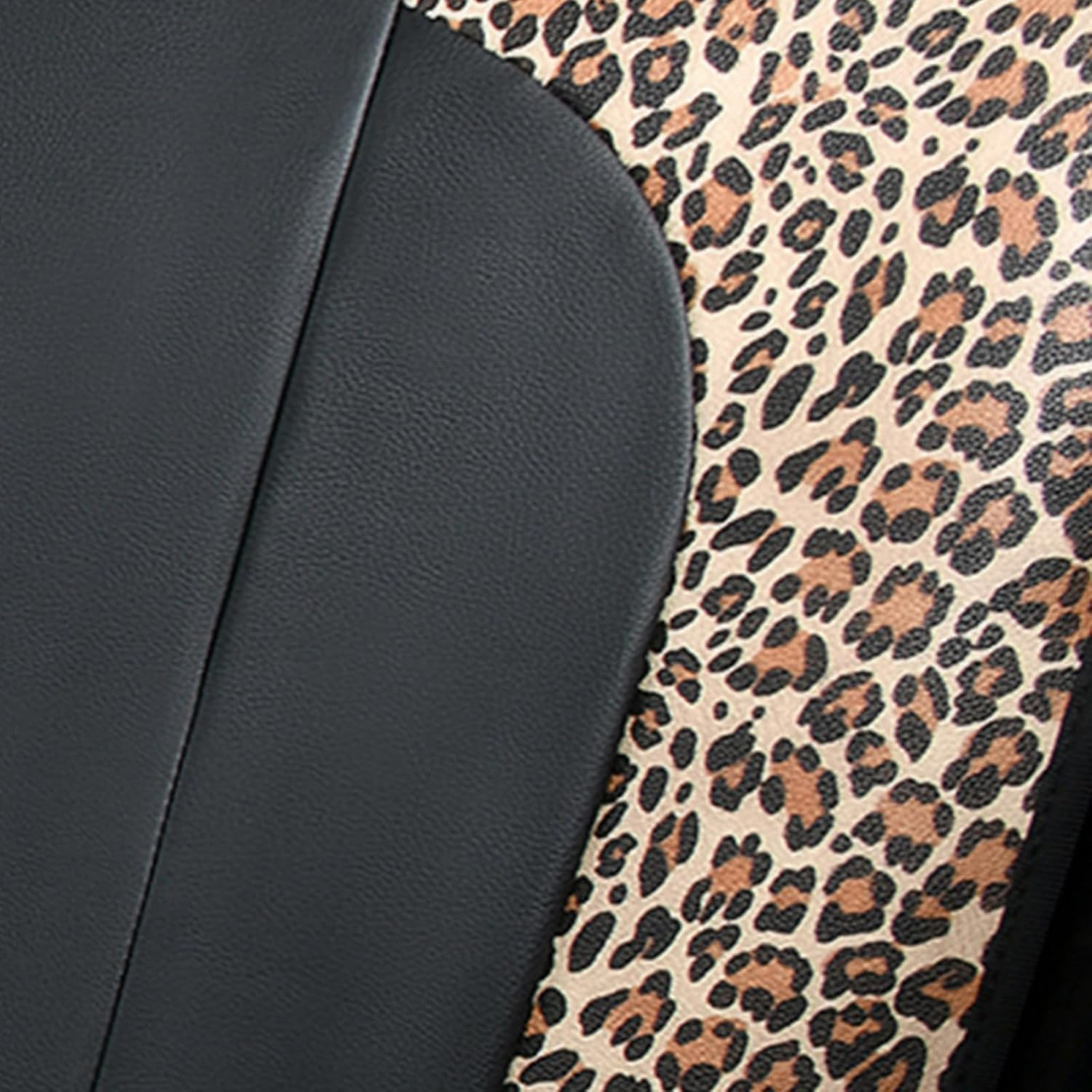 Flying Banner Rear Bench Car Seat Covers Car Seat Protectors Compatible Middle Cup Holder (Leopard Brown, Rear Bench-Premium) image number 6