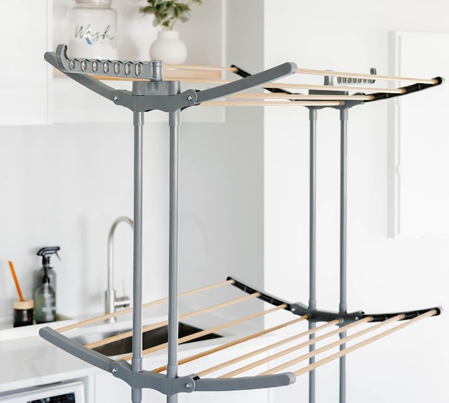 Seymour'S 3-Tier Foldable Airer with Hanger Racks &ndash; Compact Clothes Drying Rack for Indoor Use, Ideal for Efficient Drying and Organisation image number 2