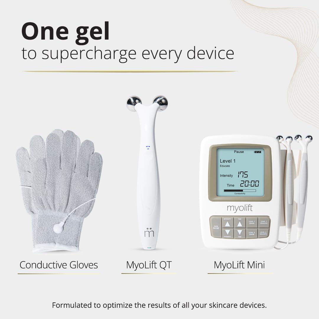 Myolift 7E Wellness Restore Conductive Microcurrent Gel with Bio-Active Complex - 4Oz - Facial Skin Care with Green Tea Extract, Hyaluronic Acid & Collagen Peptides - Anti-Aging & Skin Tightening image number 2