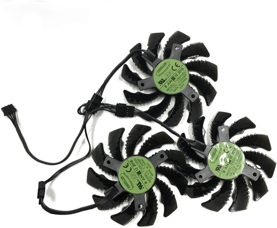75MM T128010SU 0.35A Cooling Fan for Gigabyte AORUS GTX 1060 1070 1080 G1 GTX 1070Ti 1080Ti 960 970 980Ti Video Card Cooler Fan (75 X 75 X 10 Mm, 4-Pin, Desktop, Laptop) image number 3