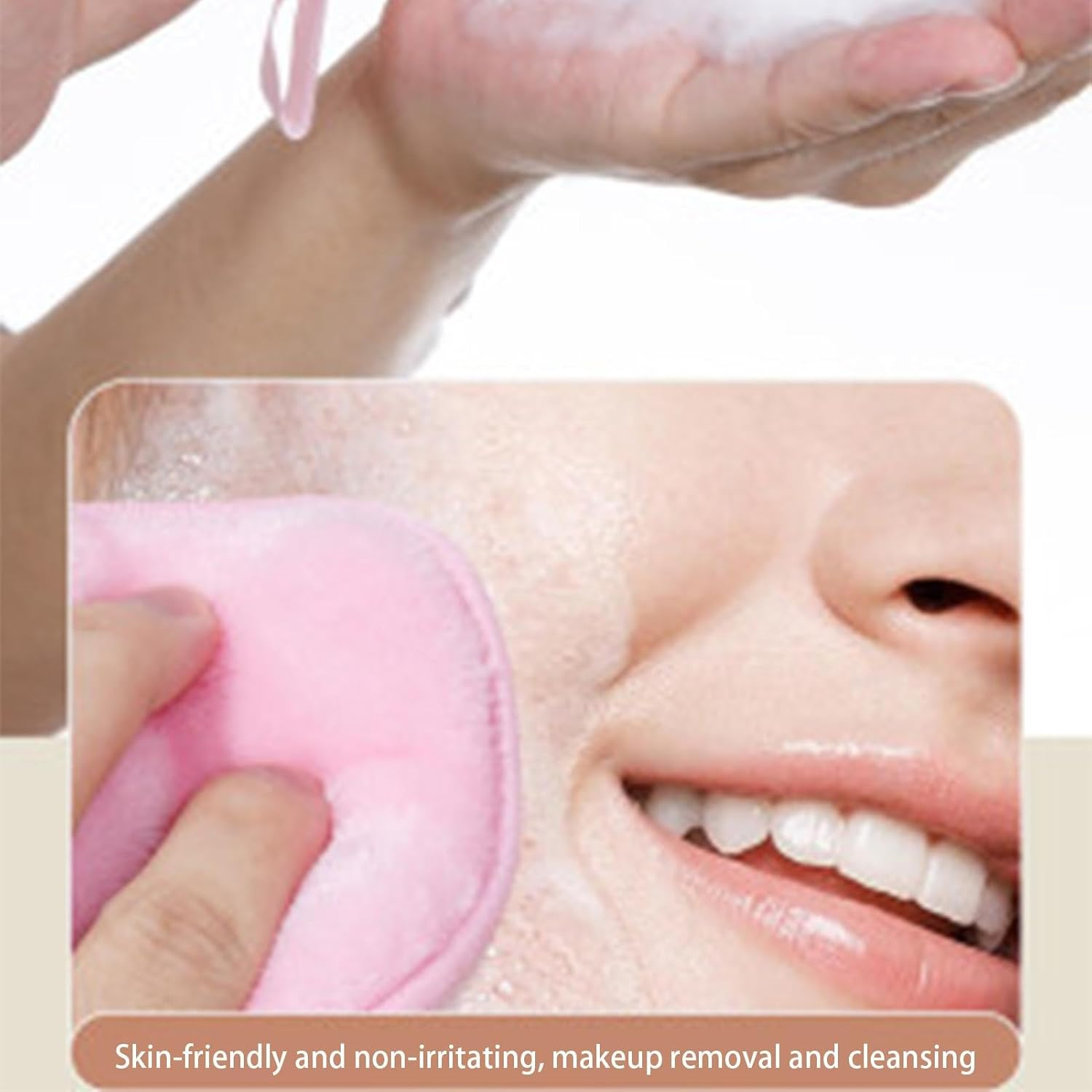 Reusable Makeup Remover Puff - 4 Facial Sponges | Facial Sponge Cleaning | Facial Cleansing Wipes | Flannel Face Wash Puff | Eco Friendly Facial Cleansing Pads image number 4