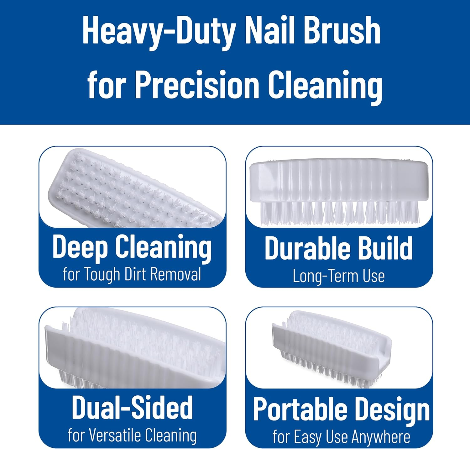 Carlisle 3623900 Sparta Hand & Nail Brush White Plastic Block White Polypropylene Bristles (Case of 24) image number 5