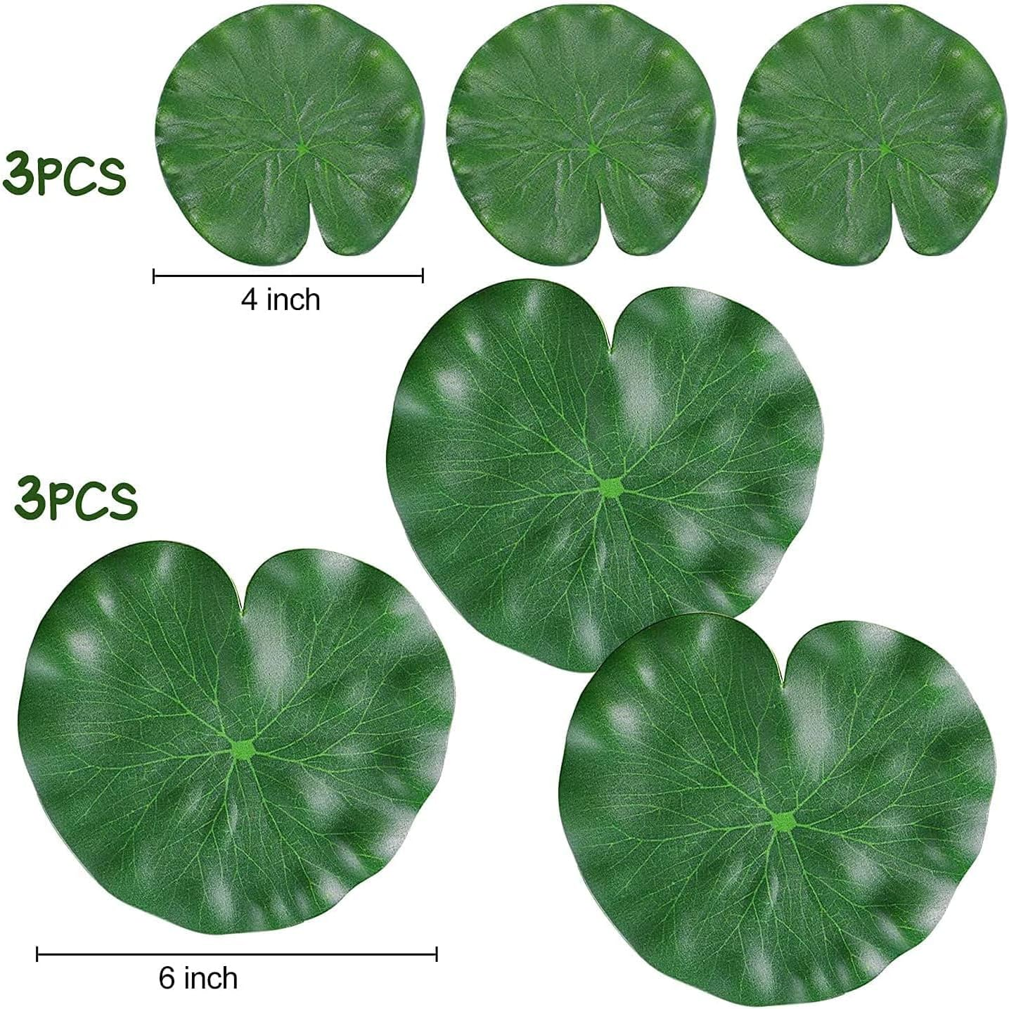 Floating Lily Pads for Ponds, 6Pcs Realistic Lily Pads Leaves Artificial Floating Foam Lotus Leaves Plastic Foam Water Lily Pads Foliage Pond Decor for Pond Pool Koi Fish Patio Aquarium image number 4