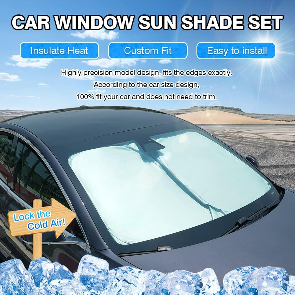 T TGBROS Window Sunshade Custom Fit for Toyota Camry 2012-2017 Accessories Windshield Side Rear Window Full Set Car Sun Shades Foldable Blocks UV Rays Keeps Your Vehicle Cool 6PCS image number 6