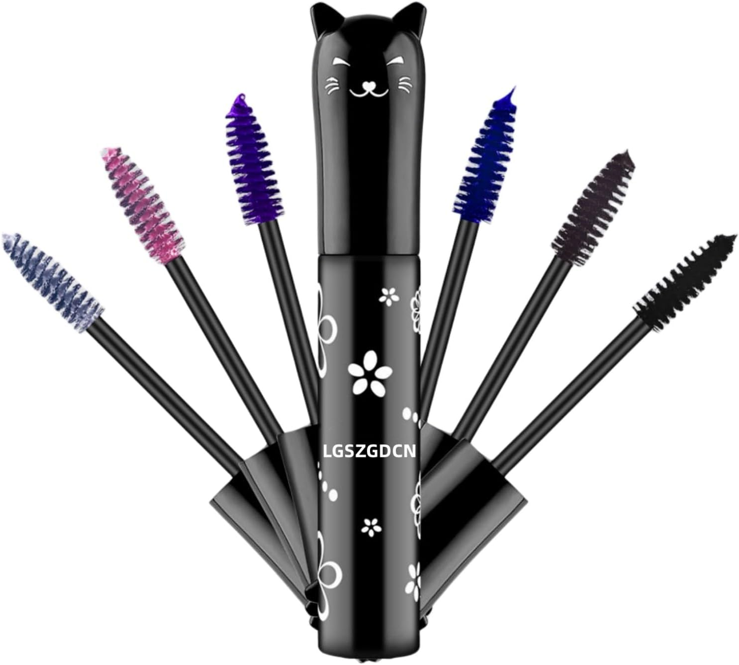 (Pink) - Cat Eye Mascara Eyes Makeup Colour Mascara Waterproof Fast Dry Eyelashes Curling Lengthening Makeup Eye Lashes Party Stage Use (Pink)