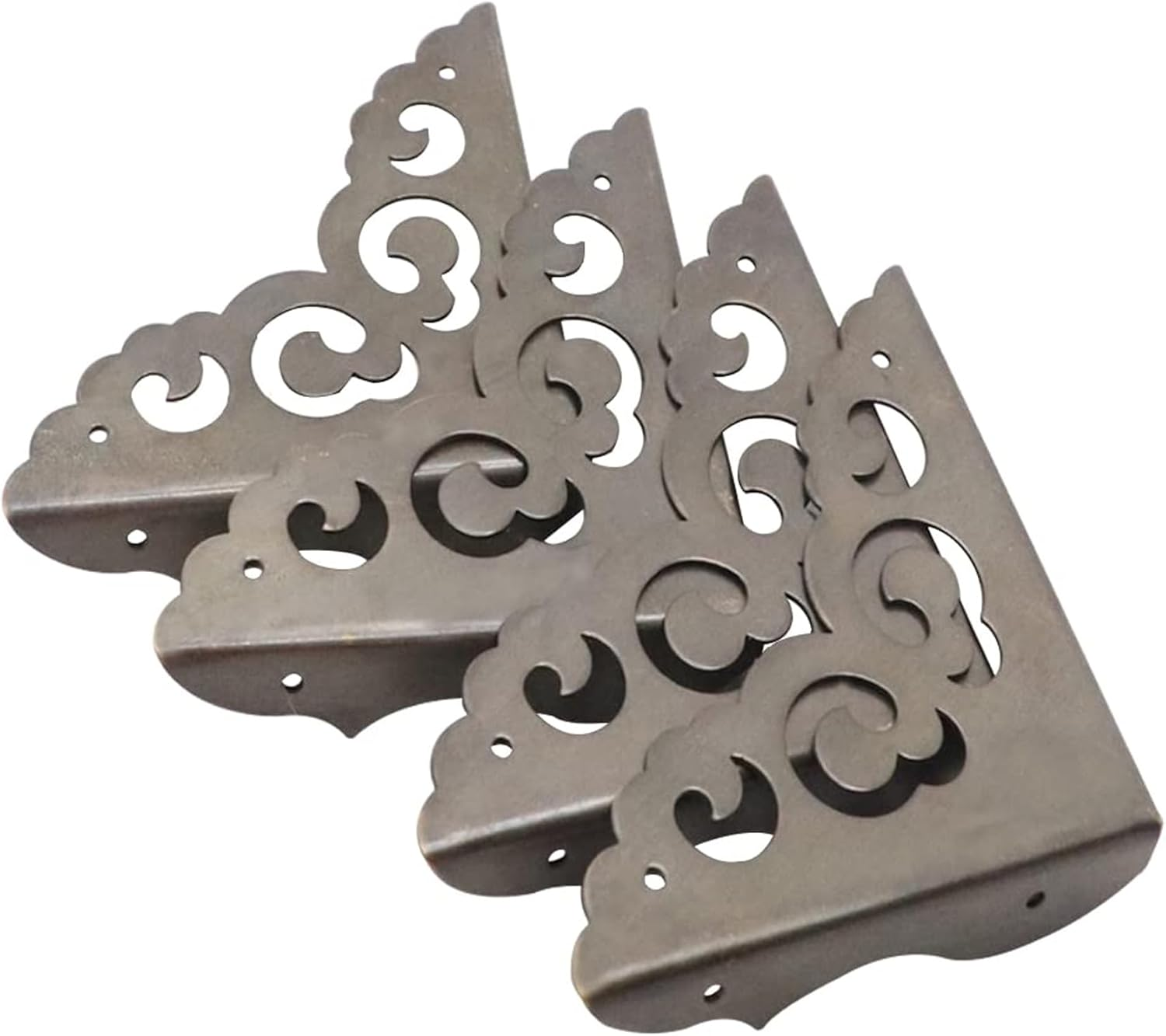 4Pcs Table Corner Protectors, 2.6"X2.6" Gold Metal Corner Protector, Coffe Table Corner Guards, anti Scratch Table Corner Edge, Decorative Corners for Furniture Boxe Cabinet Prevents Damaged