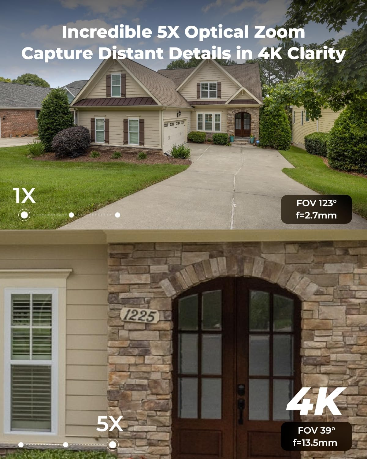 REOLINK RLC-843A - 4K Poe Security Camera with Spotlights, 5X Optical Zoom, Outdoor Cam with Color Night Vision, Two-Way Talk, Human/Vehicle/Animal Detection, IK10 Vandalproof, No PT Supported image number 5