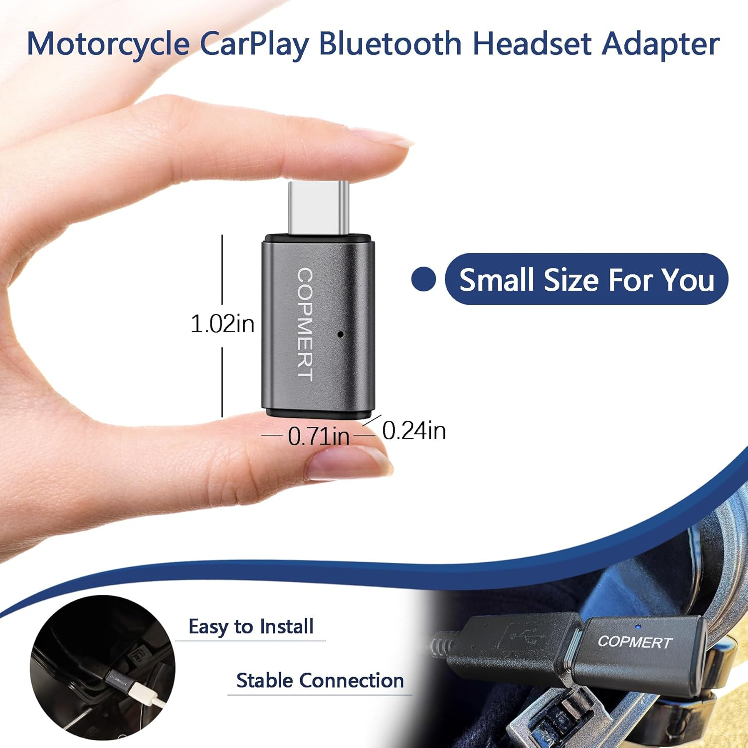 Motorcycle Wireless Carplay Adapter Compatible with Harley Davidson 2024 Road Glide/Street Glide 2025 Street Glide Accessories Carplay Adapter Port Plug and Play