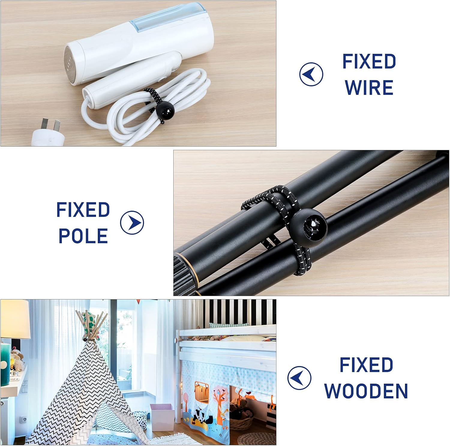 Bungee Cords with Balls 50 PCS- Ball Bungee Cords 4 Inch Heavy Duty Elastic Cord Ball Bungee Canopy Tie Downs Tarp Bungee with Balls for Camping, Shelter ,Cargo,Tent Poles UV Resistant image number 3