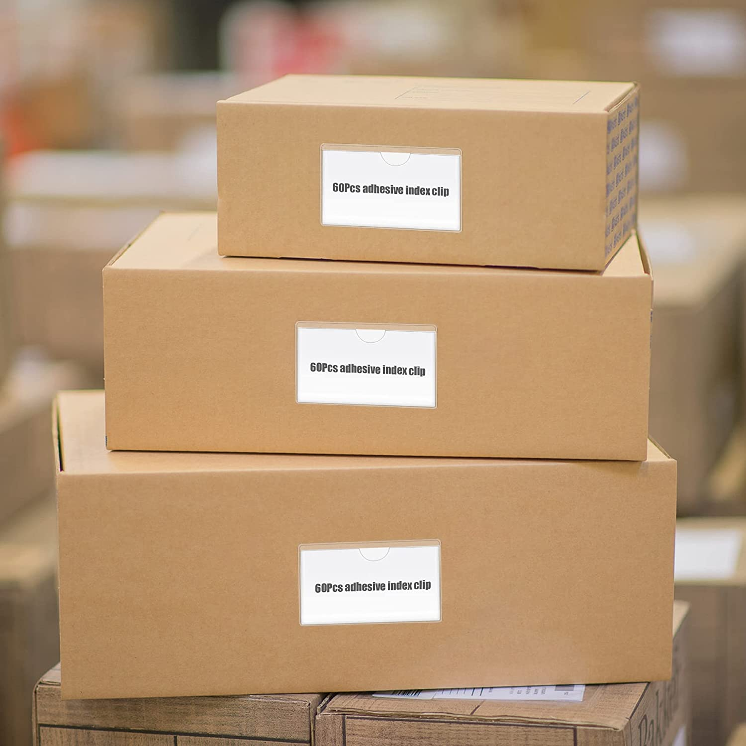 Self-Adhesive Label, Adhesive Label Holder Shelf Tag, Index Card Plastic Drawers File Cabinet Storage Bins Label Holder for Supermarket Bookshelf Mailbox Business Kitchen - 20Pcs image number 4