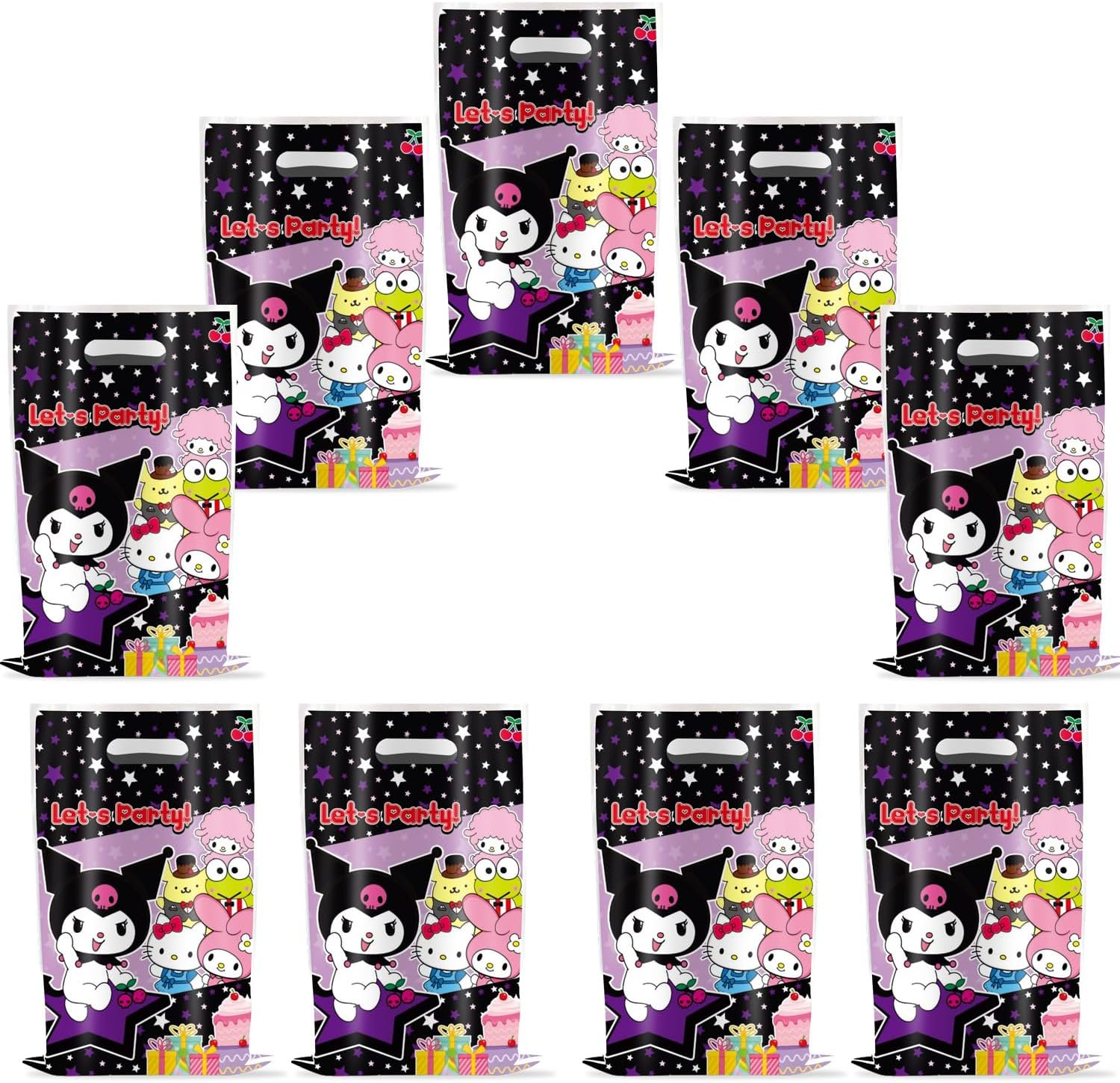 Losede 30Pcs Birthday Party Gift Bags (2 Pack) - Black, 6X9 Inches - Cartoon Theme - Gift Bags - Party Supplies
