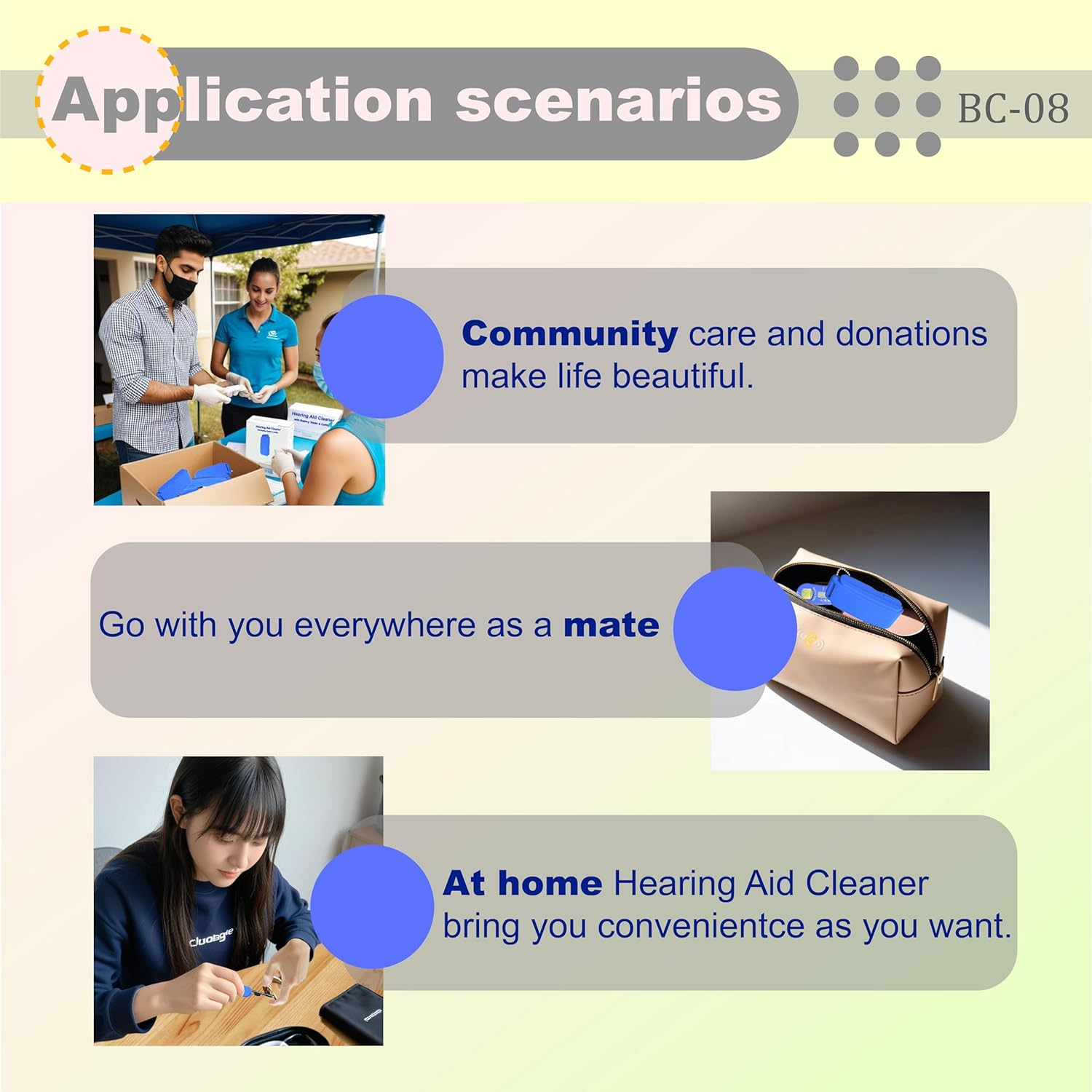 FUTURESUN Hearing Aid Cleaner Kit with Battery Tester & Caddy &ndash; 5-In-1 Cleaning Tools for Wax & Debris Removal &ndash; Fits All Hearing Aid Battery Sizes (675, 312, 13, 10) &ndash; Portable Maintenance & Storage Case image number 3