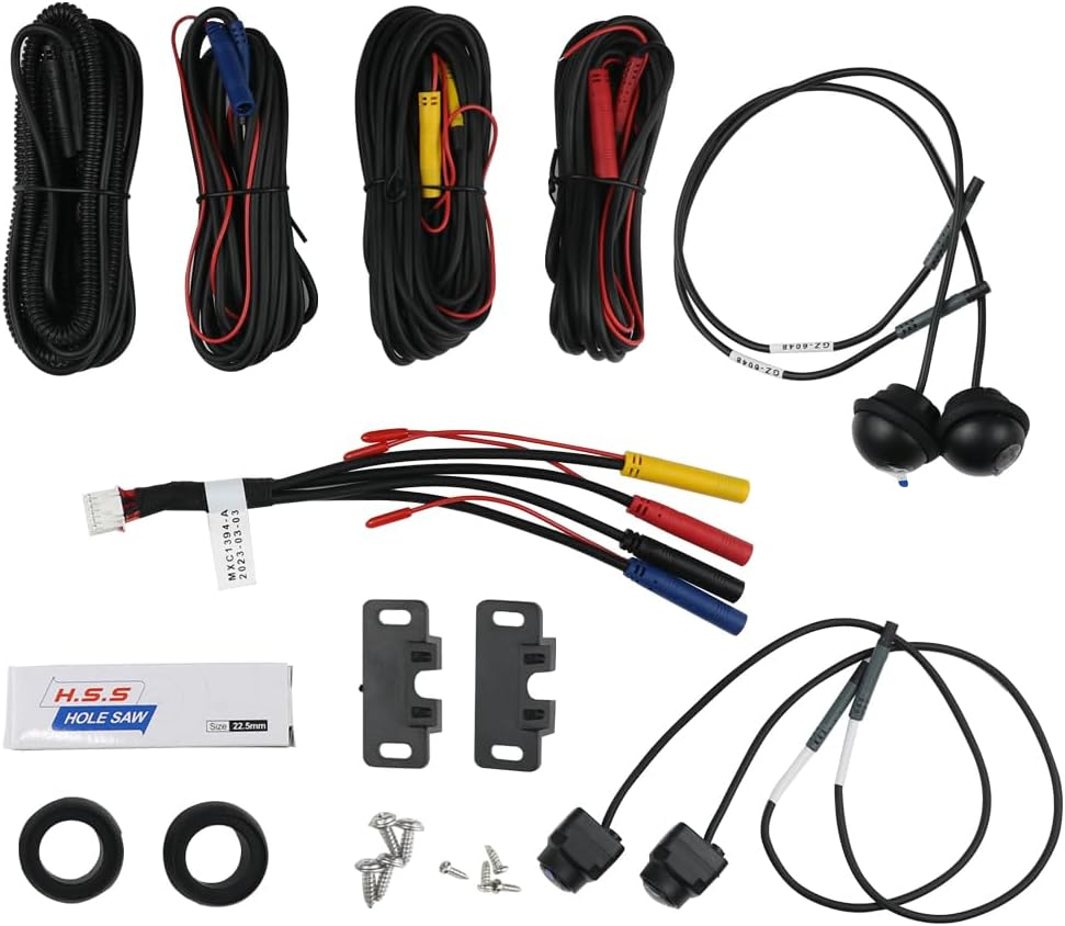 360Cam 360 &deg; Panoramic Reversing Camera System, All round View Camera, Includes 4 Cameras + Cable, Waterproof, 360 Degree View Car Camera System image number 1