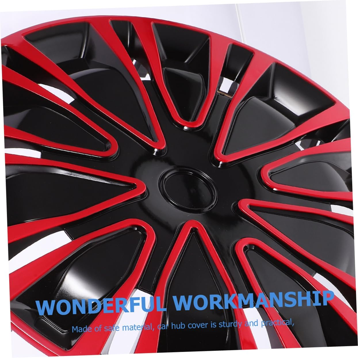 ABOOFAN 16 Inch Universal Car Wheel Hub Cap Red Black Wheel Cover Automotive Decorative Rim Hubcap image number 3