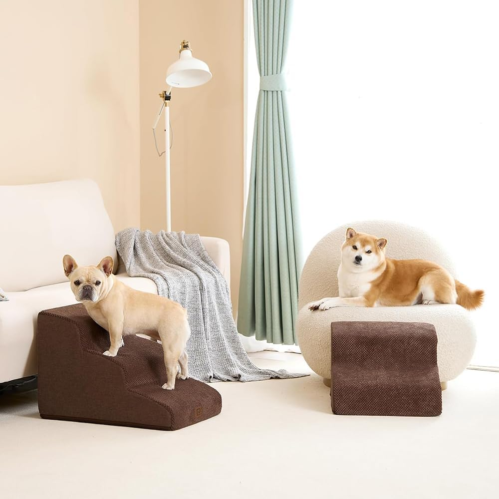 Sturdy Dog Stairs and Ramp for Beds or Couches Pet Stairs High Density Expand Foam, Pet Ramp with Washable Cover image number 2