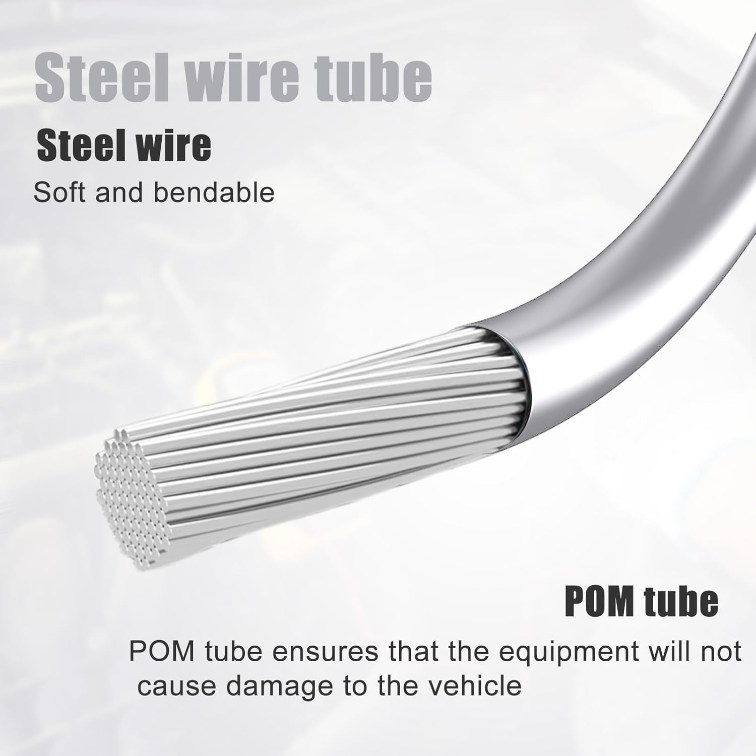 BOXOB Auto Sunroof Drain Cleaning Tool Kit, 59.1In Long Pipe Cleaners with Tube Cleaning Brush Syringe Hose Syringe Flexible Soft Drain Brush for Car Sunroof Trunk Wiper Hole (Steel Wire)